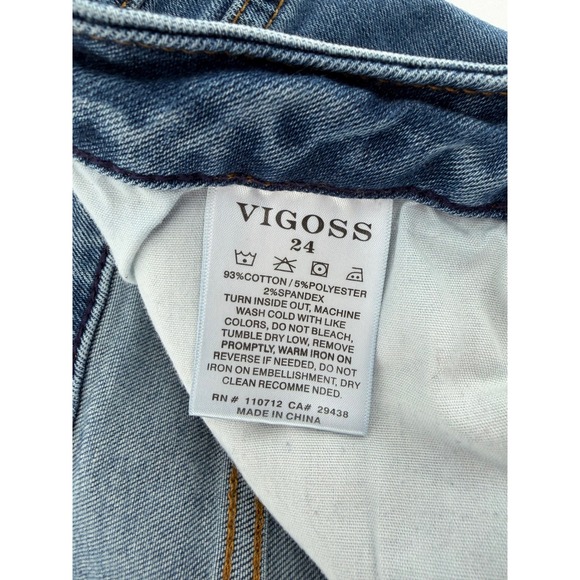 VIGOSS Women's Thompson Tomboy Jeans Medium Wash Distressed Size 24 - Picture 5 of 8